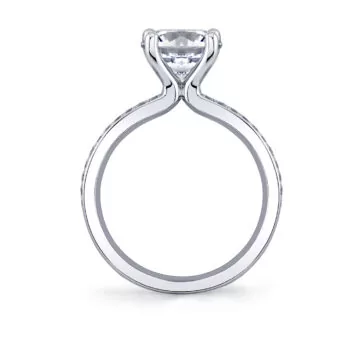 White Gold Auravie Channel Set Double Row Diamond Engagement Ring - Lacey