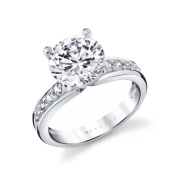 Yellow Gold Auravie Channel Set Graduated Diamond Engagement Ring - Kalla