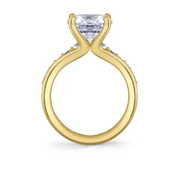 Yellow Gold Auravie Channel Set Graduated Diamond Engagement Ring - Kalla