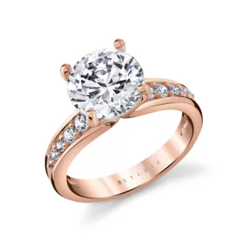 Yellow Gold Auravie Channel Set Graduated Diamond Engagement Ring - Kalla