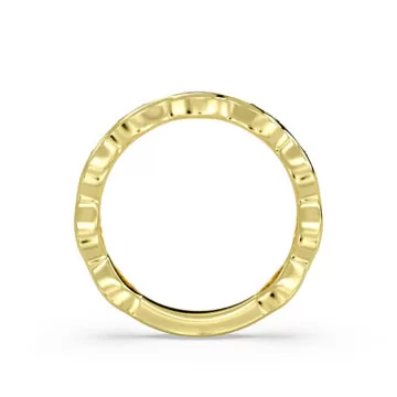 Yellow Gold Bezel Set Marquise Diamond Wedding Ring