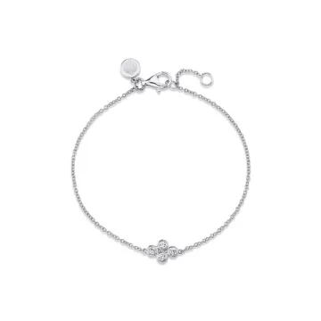 Yellow Gold Tulira Bezel Clover Diamond Bracelet