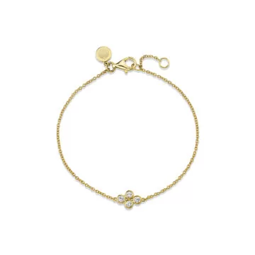 Yellow Gold Tulira Bezel Clover Diamond Bracelet