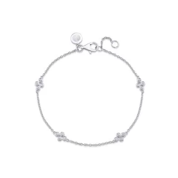 Yellow Gold Tulira Bezel Clover Station Diamond Bracelet