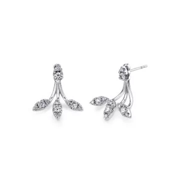 Yellow Gold Tulira Floral Diamond Earring Jackets