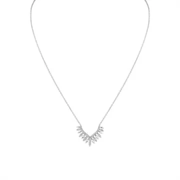 White Gold/Yellow Gold Tulira Two Tone Floral Diamond Necklace