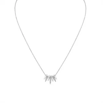 White Gold/Yellow Gold Tulira Two Tone Leaf Diamond Necklace