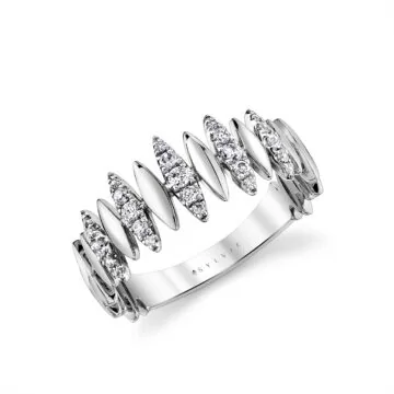 White Gold/Yellow Gold Tulira Two Tone Leaf Diamond Ring