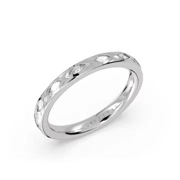 Yellow Gold Flush Set Marquise Diamond Wedding Ring