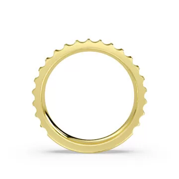 Yellow Gold Auravie Grooved Wedding Ring - Romy