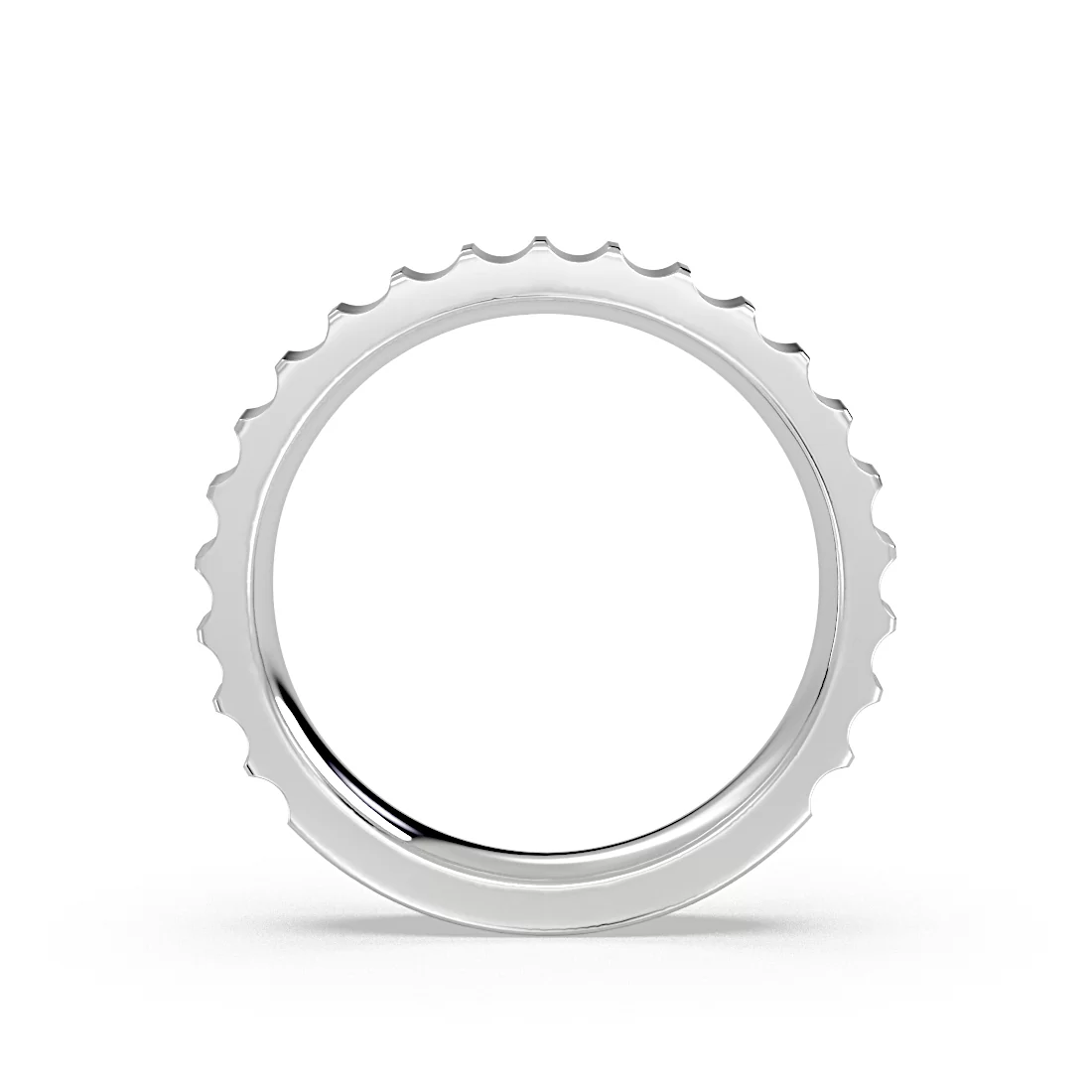 Yellow Gold Auravie Grooved Wedding Ring - Romy