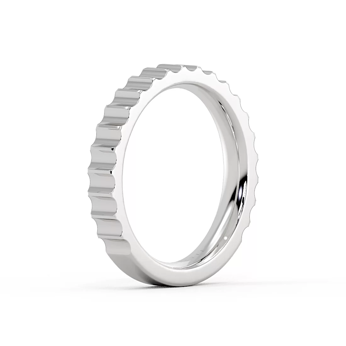 Yellow Gold Auravie Grooved Wedding Ring - Romy