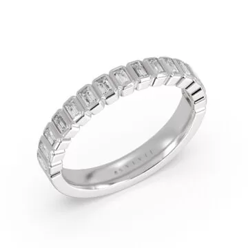 Yellow Gold Auravie Bezel Baguette Wedding Ring - Lilah