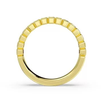 Yellow Gold Auravie Bezel Baguette Wedding Ring - Lilah
