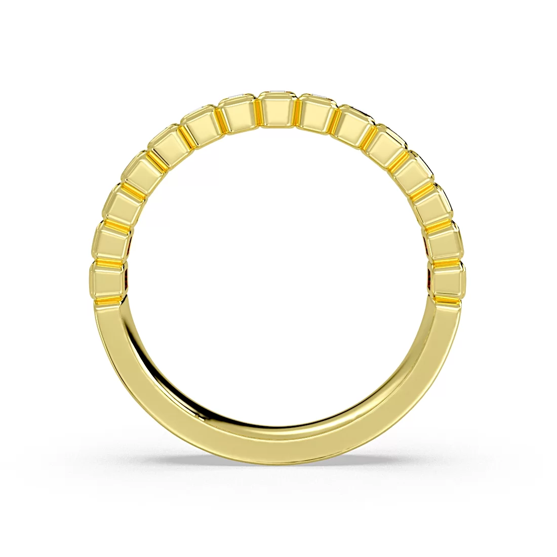 Yellow Gold Auravie Bezel Baguette Wedding Ring - Lilah