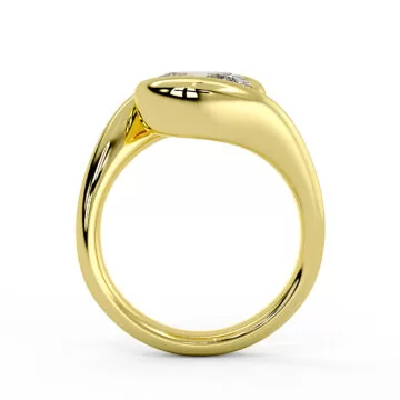 Yellow Gold Auravie East to West Oval Cut Bypass Engagement Ring - Lyric