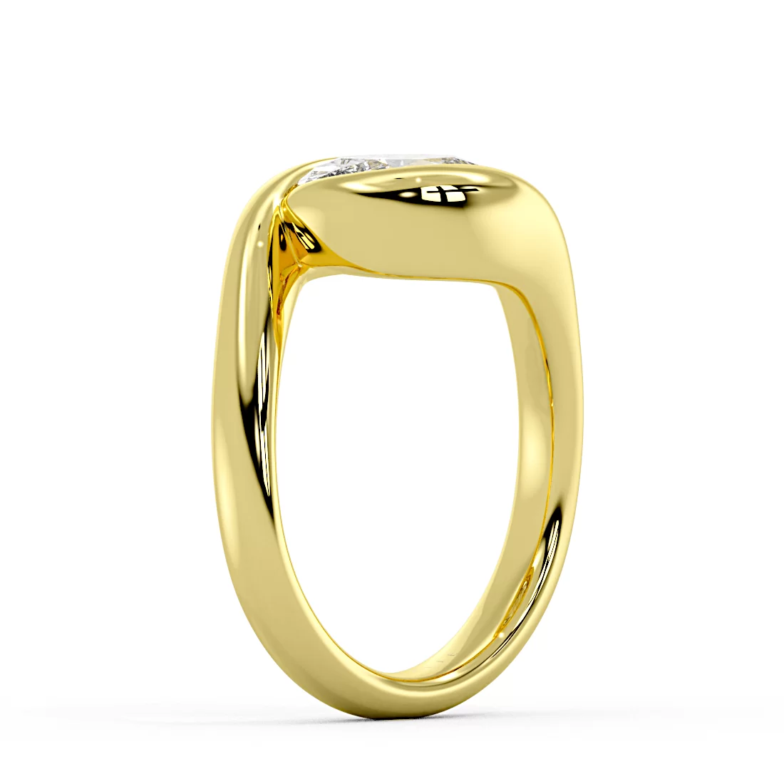 Yellow Gold Auravie East to West Oval Cut Bypass Engagement Ring - Lyric