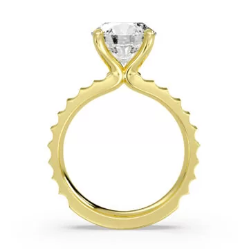 Yellow Gold Auravie Grooved Solitaire Engagement Ring - Romy