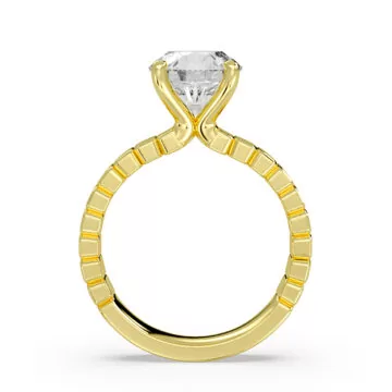 Yellow Gold Auravie Panel Solitaire Engagement Ring - Scout