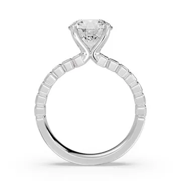 White Gold Auravie Bezel Baguette Engagement Ring - Lilah
