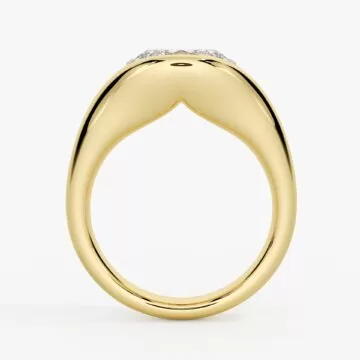 Yellow Gold Shell Auranova Oval Cut Half Bezel Soltaire Engagement Ring - Penny