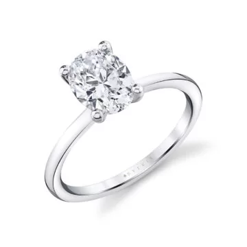 Yellow Gold Oval Cut Solitaire Engagement Ring - Amelia